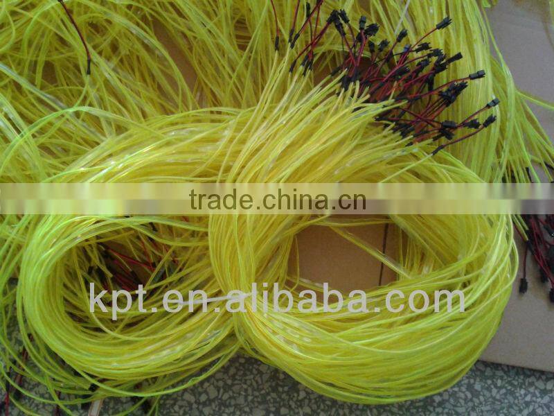 Waterproof multi color Welted el wire to make animated suits hoodies,shoelace,cap,shirt,hat,costume