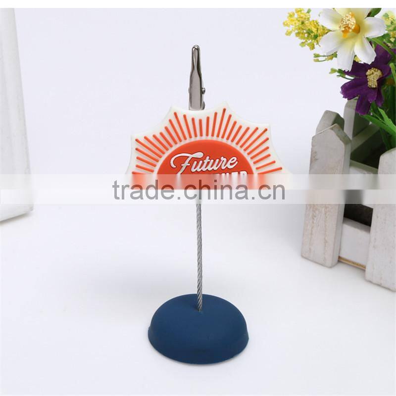 Custom soft rubber pvc business name brand card holder clips name card clips
