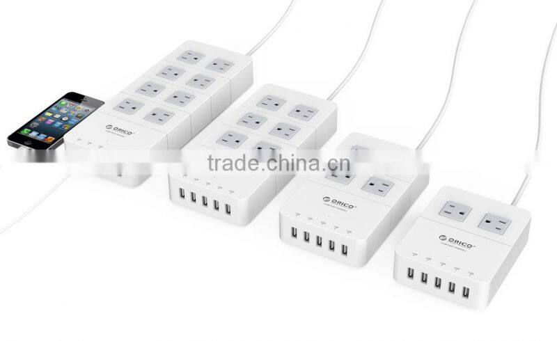 USB chargingport wih 6-way EU Individual Switch Extension Power Strip with Kid Protector