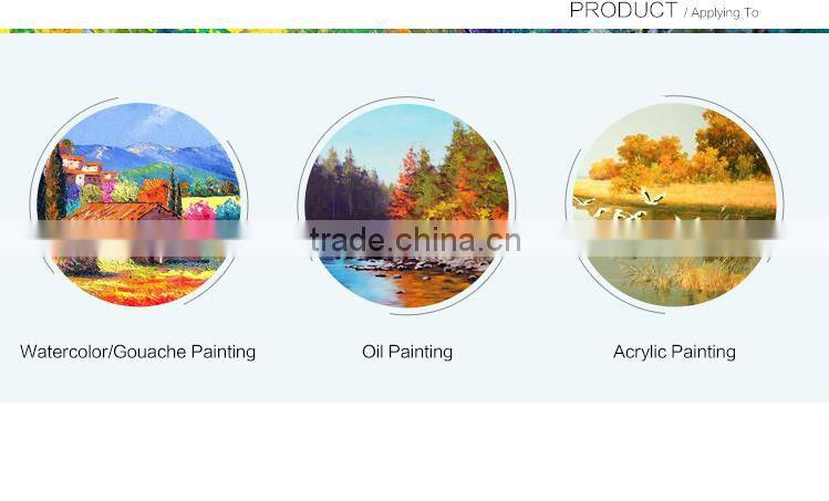 Professional upscale long wooden handle horse hair round artist water color absorbing brush set for watercolor painting