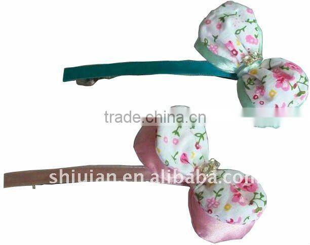 fabric bow hair clips