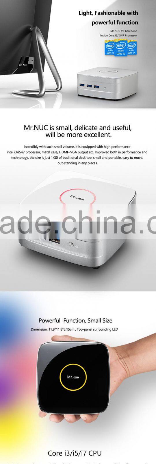 High Quality Standard Realan Mr.NUC-i5B5200-V3U motherboard Core i5-5200U Dual 5th generation