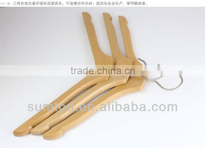 44.5cm length men shirt curved wooden clothes hangers
