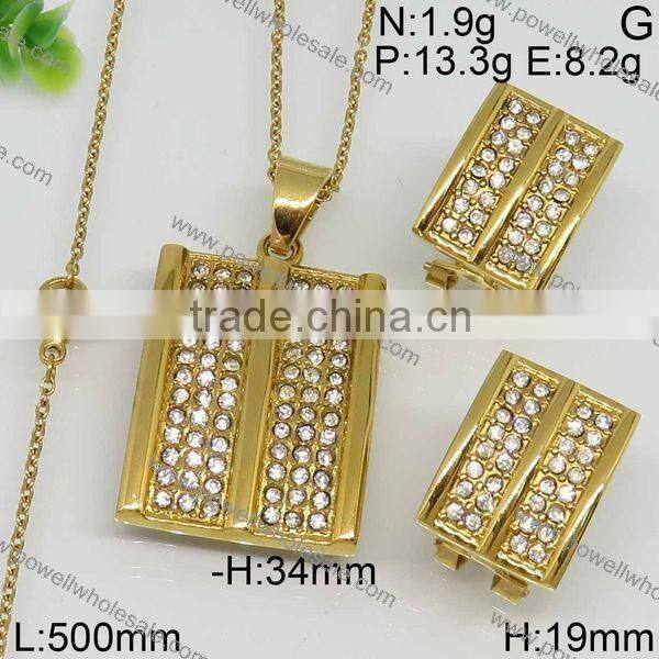Hot deisgns wholesale american diamond jewelry gold plated jewelry set