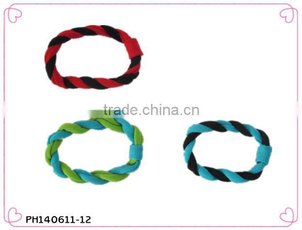 double color elastic hair bands double rubber hairband with knot