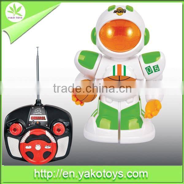 batteries operated with light and music 4 ch rc robot toy