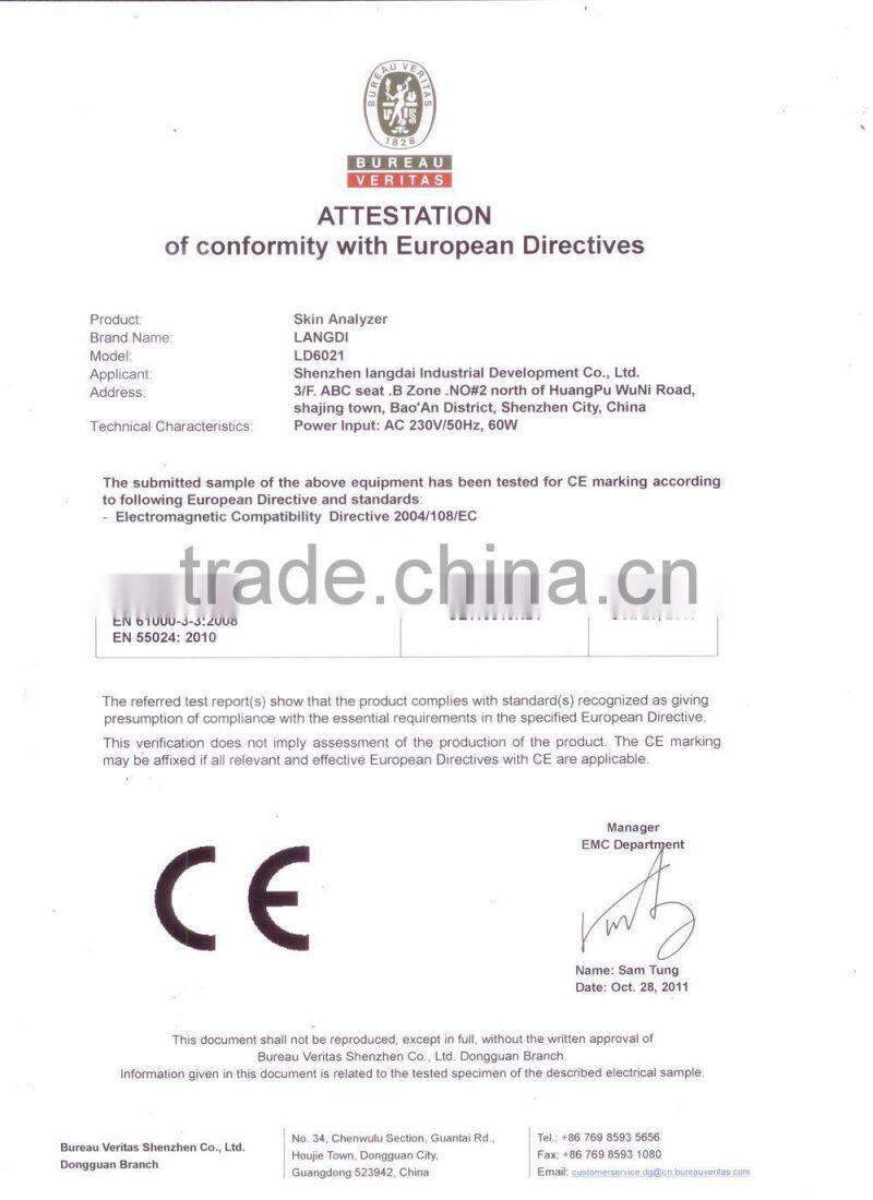 Facial skin moisture oil analyser/Skin Moisture Tester