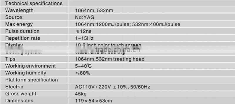 Magic belle Newest product!!!! Q switched nd yag laser/tattoo removal machine