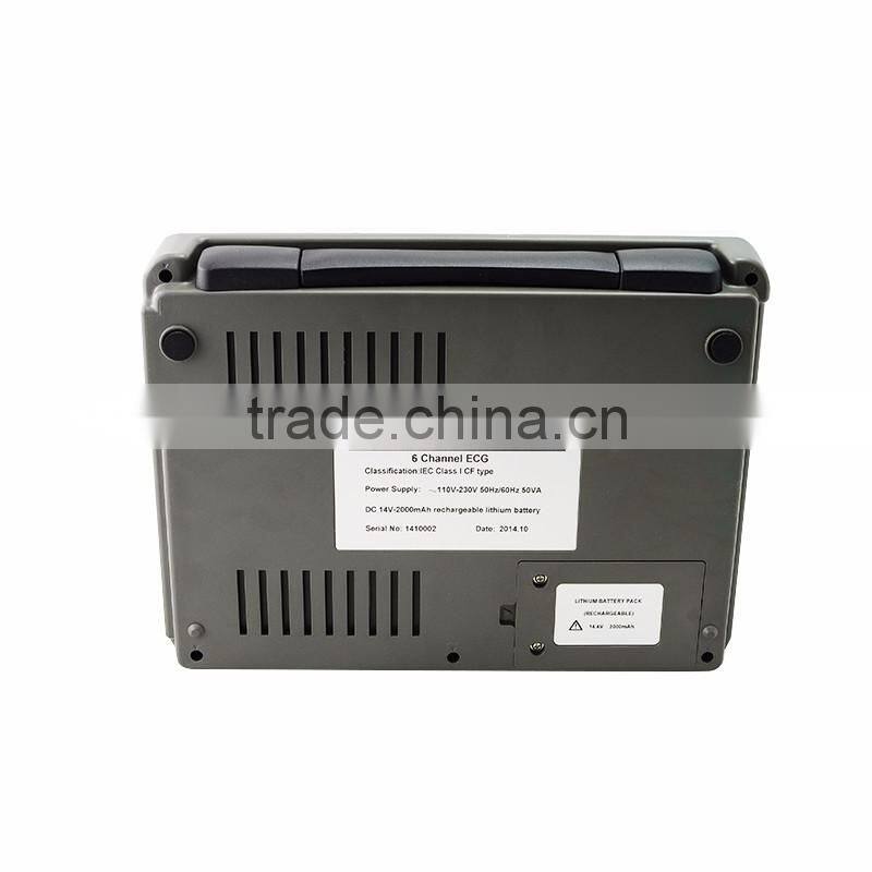 CE ISO 18 months warranty 7 inch LCD 12-lead ECG signal Digital 6-channel Electrocardiograph