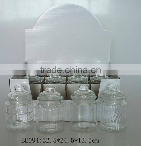 12pcs glass jar with glass lid in a display box