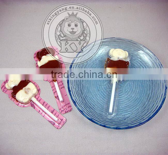Fancy Cartoon Bear Shape Chocolate Lollipop Candy