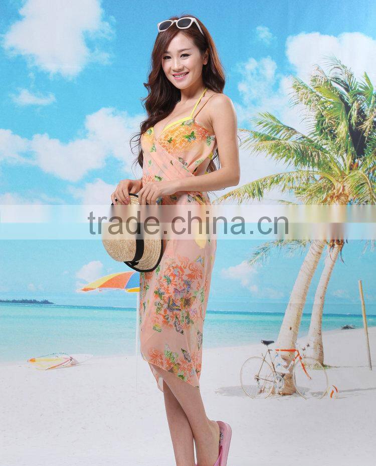 Sexy Butterfly Chiffon Woman Wrap Front Cover Up Beach Dress Towel Shawl Swimwear