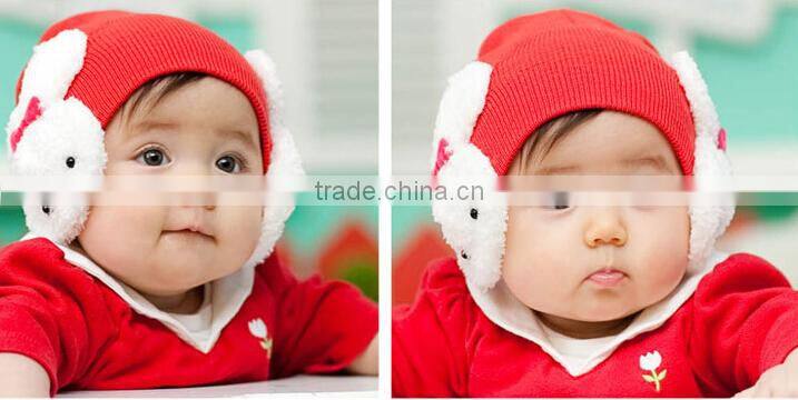 Cute Winter Rabbit Ear Flap Warm Baby Hat Toddler Kids Beanie Crochet Cap