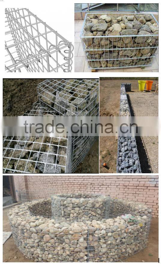 Hot-dipped Galvanized Welded Mesh Gabion wire cages rock retaining wall