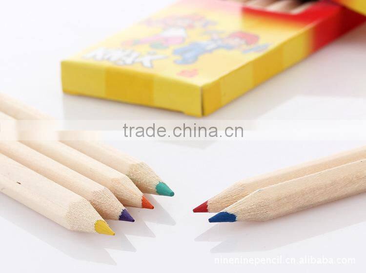 Natural color pencil with paper tube 3.5" natural wood colored pencils