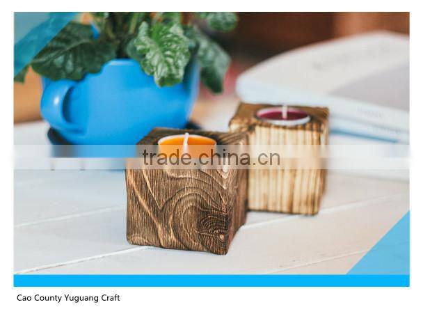 Handmade Dark Paulownia Wooden Candle Holders