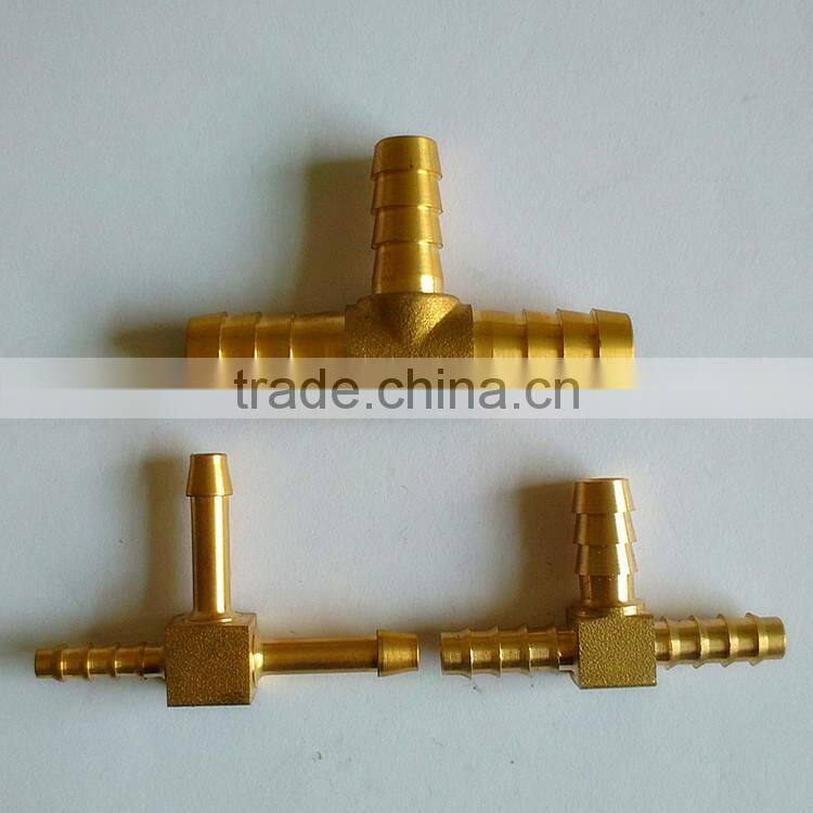 brass marterial ,brass T type hose barb connector ,brass hose