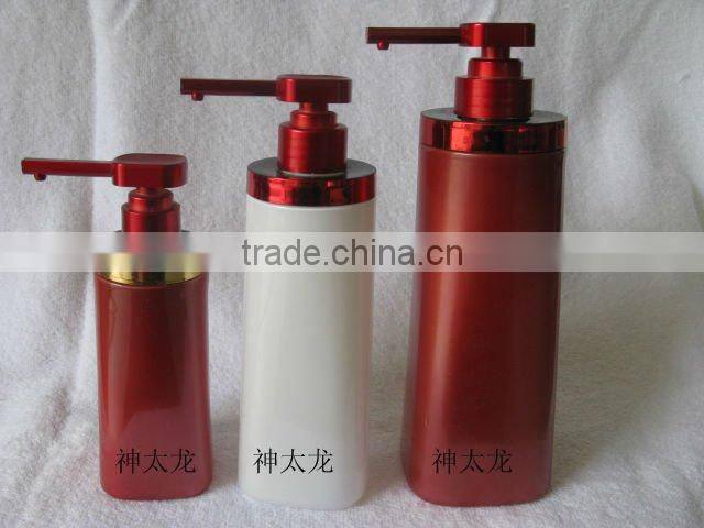 Plastic shampoo bottles
