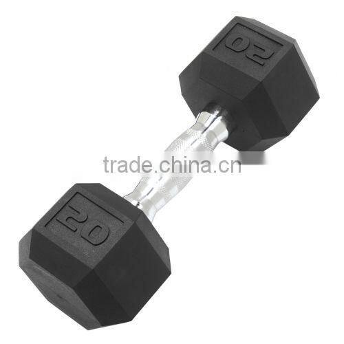 2015 hot sell Rubber coated Hex Dumbbell