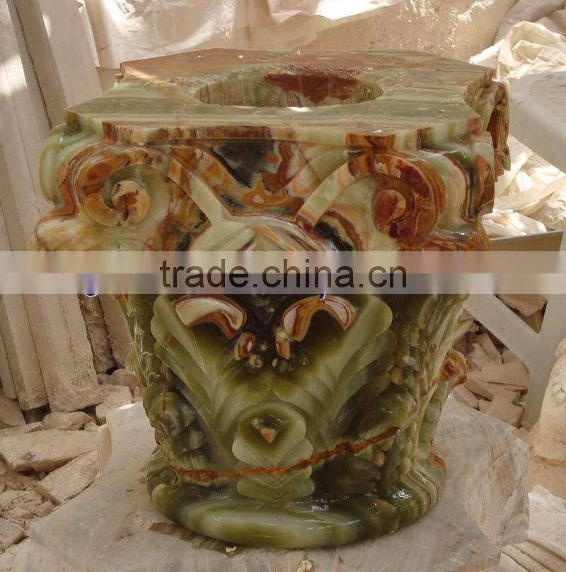 Pakistan Supplier ONYX COLUMNS AND PILLARS CARVING TOPS