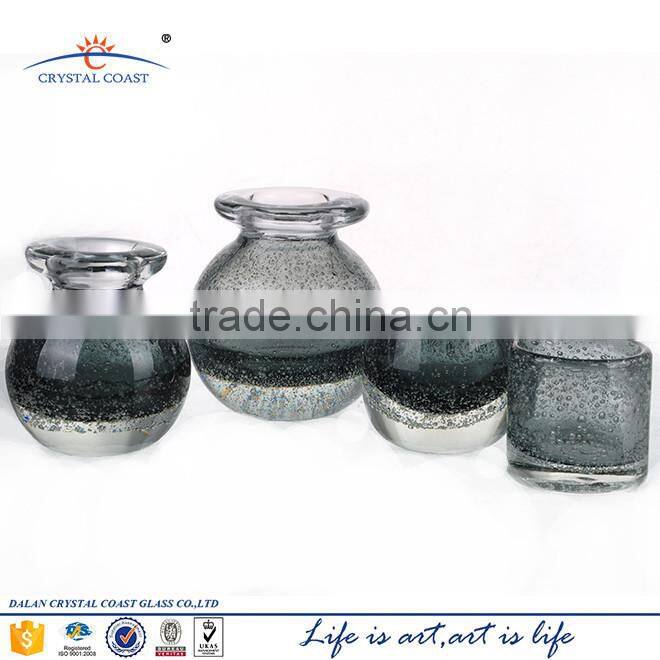 red bubble clear glass cone tealight candle holder