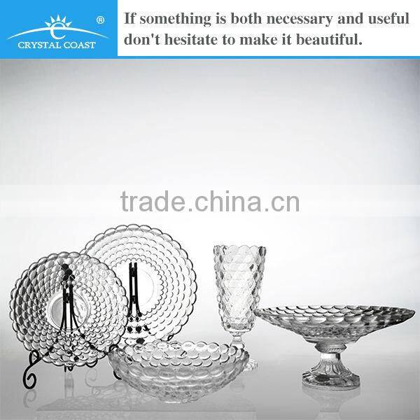 transparent big wholesale glass bead charger plates