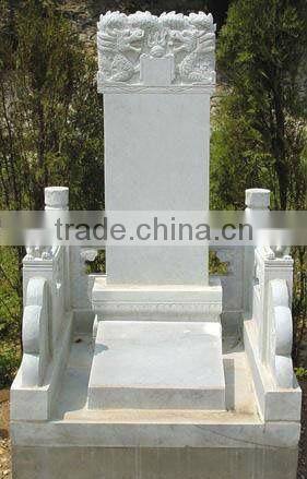 Chinese White Marble Gravestone