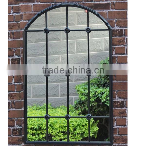 antique white outdoor metal framed mirror