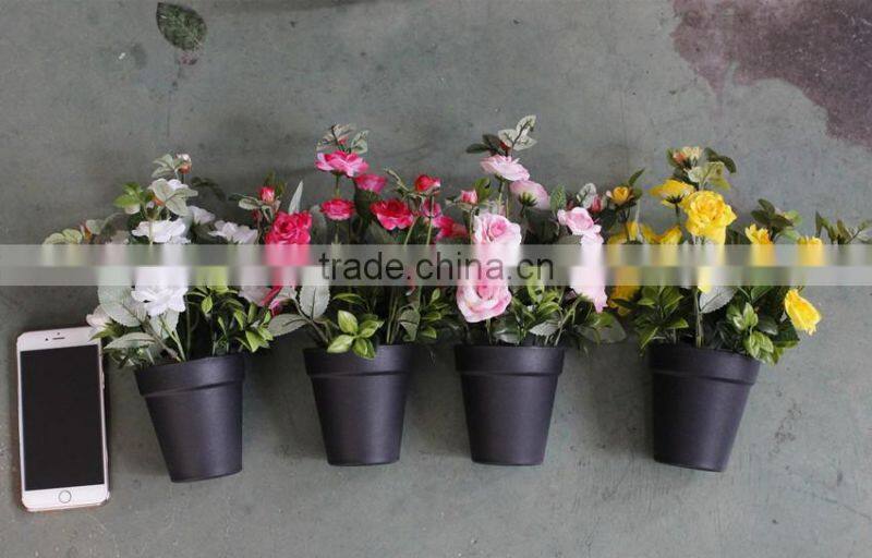Home wedding decoration artificial silk roses small potted bonsai