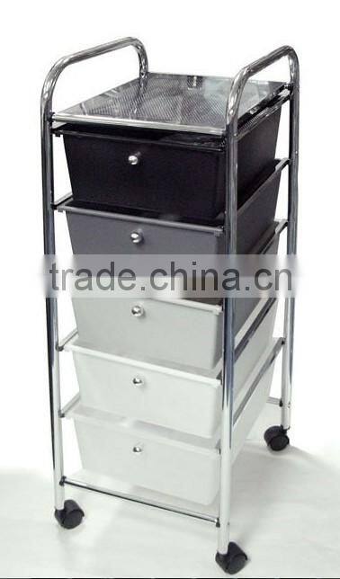 3 tier colorful plastic drawer trolley
