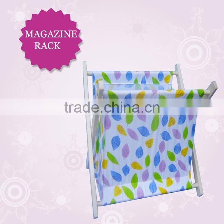 Folding wooden Magazine Rack With colorful dots, paulownia magazine racks for sale