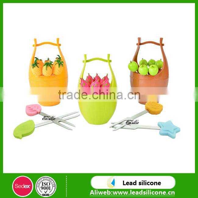Creative home party decor gift Silicone snack dessert fruit forks