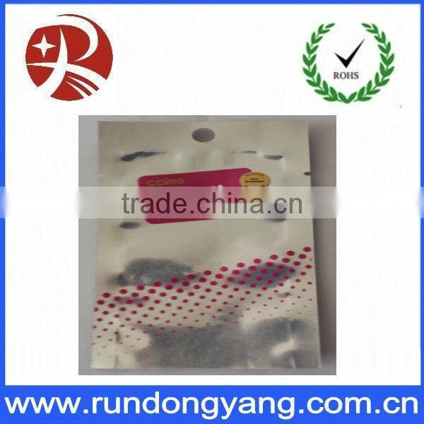 Plastic resealable opp self-adhesive bag