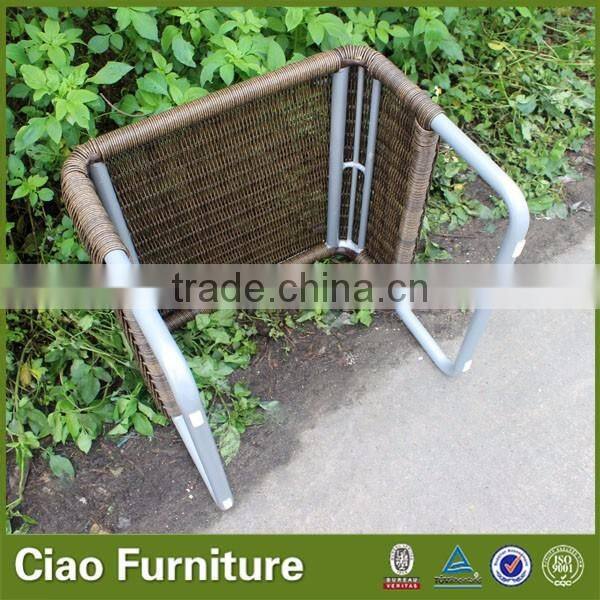 Square Patio table / Side table with glass on top