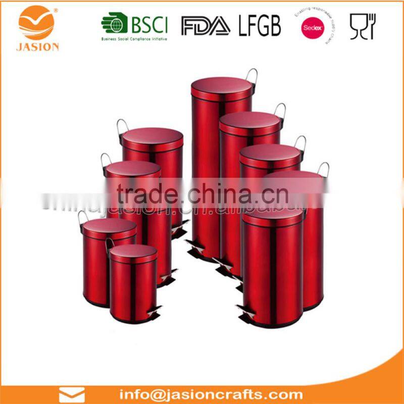 20 Litre Red Glossy Metallic Pedal Bin With Inner Bucket Recycle Garbage Can Trash Waste Eco Kitchen Dustbin