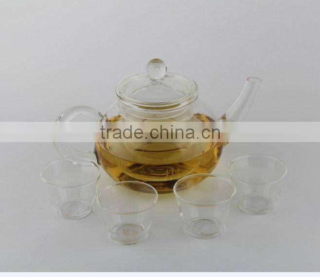 exquisite handmade clear borosilicate teapot glass with stailess steel filter and logo