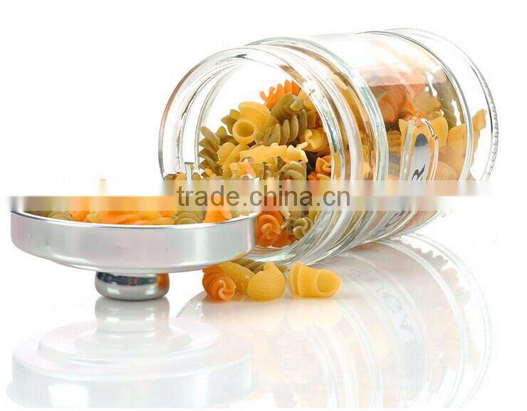 ZIBO direct cover clear cylinder glass cookie/coffee/tea jar with metal lid