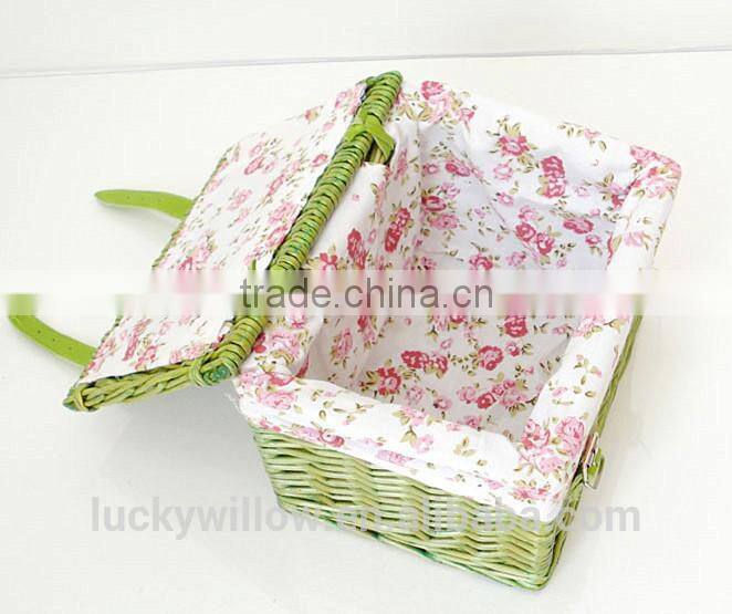 portable handmade natural rattan cosmetic storage basket/makeup storage
