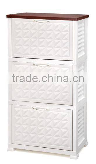 Fashion Simple 3 Tier Modern Plastic Shoe Cabinet