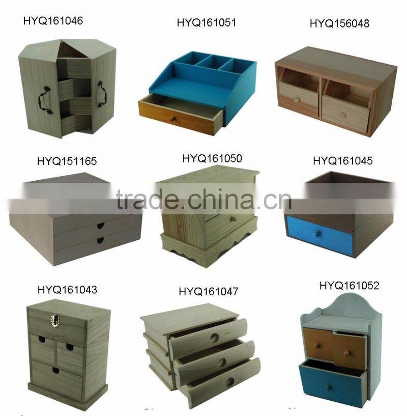 Wholesale custom wood chest box desktop organizer