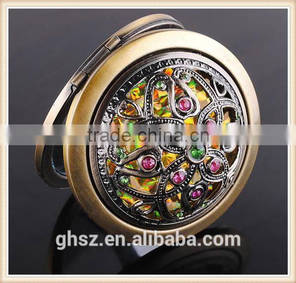 Customized metal crafts peacock animal mirror for make up factory