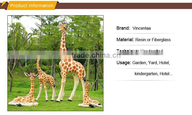 alibaba promotion wholesale fiberglass giraffe animal resin sculptures