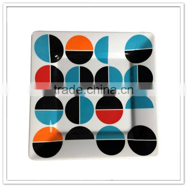 Anti-bacteria crearive popular bulk French decorative 12inch square plastic plates