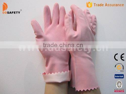 Hot Sale Rubber Gloves Pink Household Latex Gloves