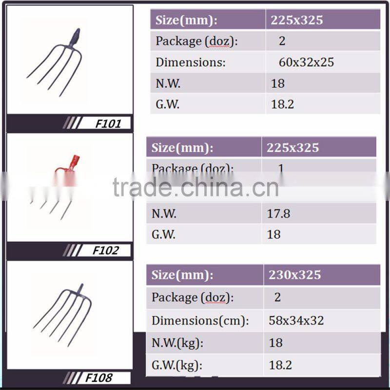 Tangshan high quality steel farm fork F101-9T hot sale