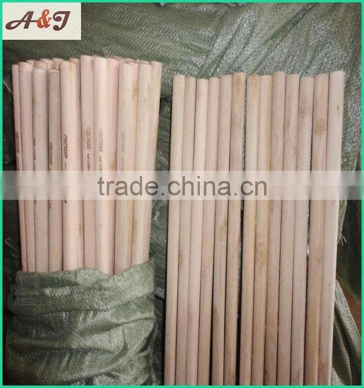 hot stamping logo natural wooden broom handle