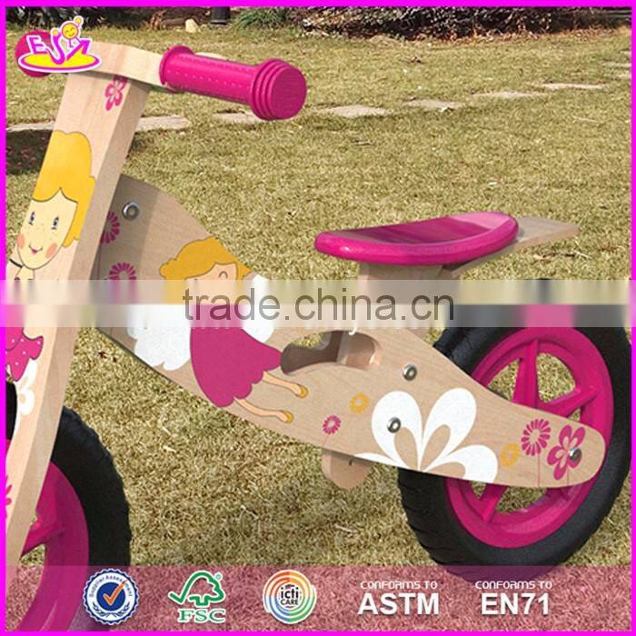 2017 Best original work kids ride on wooden balance no pedal bike for sale W16C174
