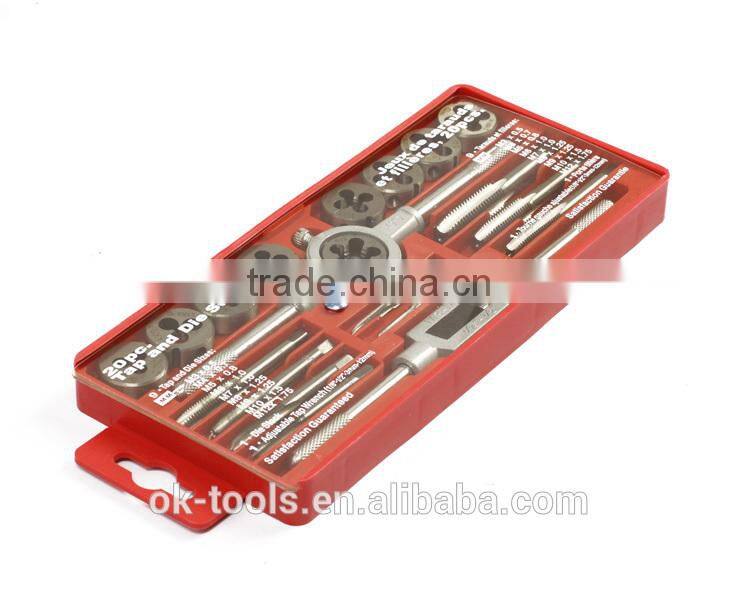 OK-tools 20Pcs Thread Cutting Tools Tap And Die Set