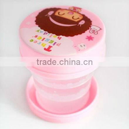 folding cup for travel camping with pill