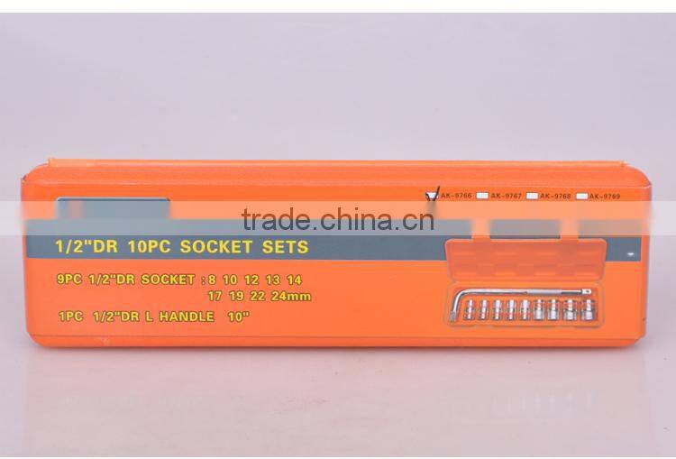 AK-9768 10 PCS CRV 1/2" cket wrench set